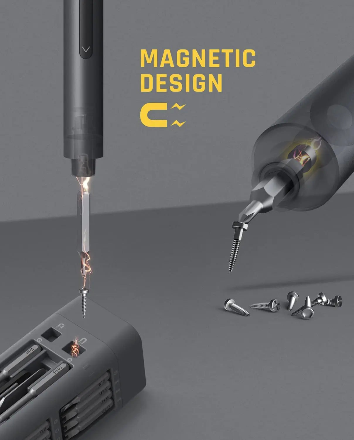Fanttik E1 MAX 3.7V Mini Electric Screwdriver with 50-In-1 Magnetic Bit Set and Hex Magnetic Storage - Versatile Repair Tool for Phones, Cameras, Laptops, and 3D Printers