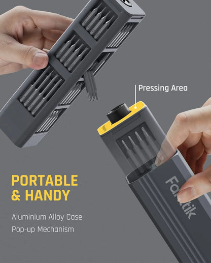 Fanttik E1 MAX 3.7V Mini Electric Screwdriver with 50-In-1 Magnetic Bit Set and Hex Magnetic Storage - Versatile Repair Tool for Phones, Cameras, Laptops, and 3D Printers