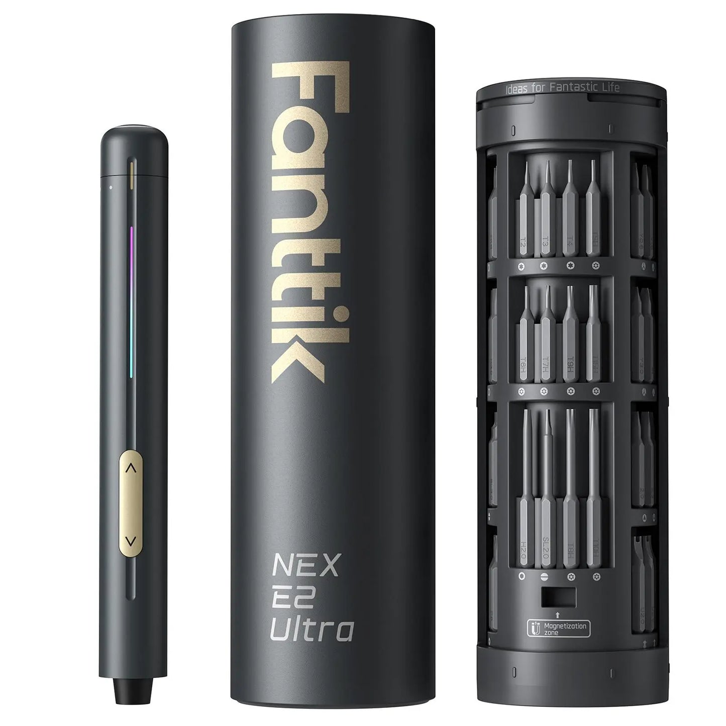 Fanttik E1 MAX 3.7V Mini Electric Screwdriver with 50-In-1 Magnetic Bit Set and Hex Magnetic Storage - Versatile Repair Tool for Phones, Cameras, Laptops, and 3D Printers