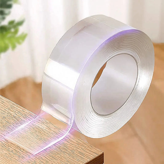 Ultra-Strong Double-Sided Adhesive Tape, Transparent Nano Tape Multi-Purpose Sticky Pad for Easy Picture Hanging and Waterproof Wall Stickers, Multipurpose Removable Adhesive, Adhesive Tape for Bathroom Mirror