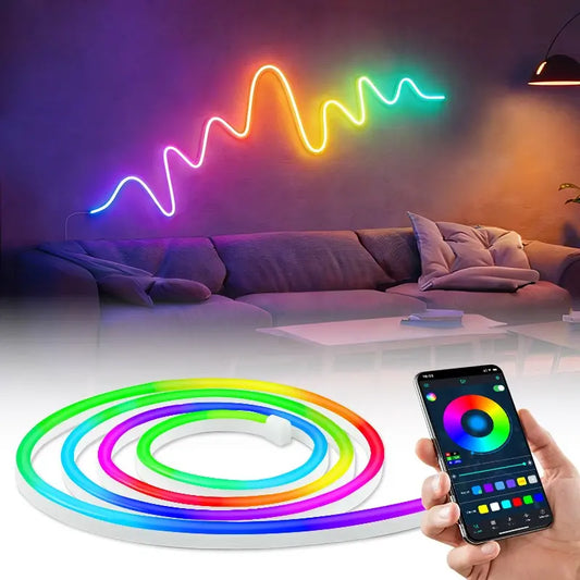 USB-Powered RGB Color-Changing LED Strip Light with App Control for Ambient Backlighting in TV, Computer, Bedroom, and Living Room - Decorative Smart LED Accent Lighting, Multi-Mode Options, Ideal for Holiday Gifting