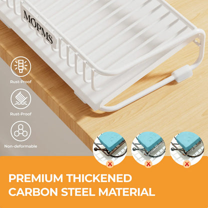 MOPMS Self-Draining Soap Dish Set, 2-Piece Carbon Steel Bar Soap Holder with Waterfall Design, Rustproof Soap Saver for Bathroom, Shower, Kitchen Sink, and Countertop