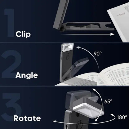 AIR U Rechargeable Clip-On Reading Light – 3-Color, 5-Level Dimmable Portable LED Lamp for Bedroom, Travel, and Nighttime Reading